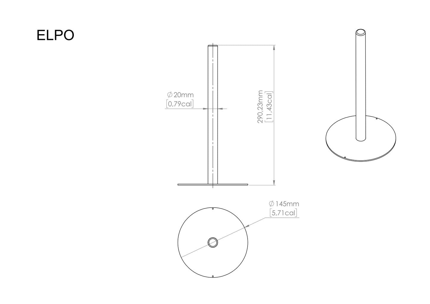ELPO schwarzer Toilettenpapierrollenhalter