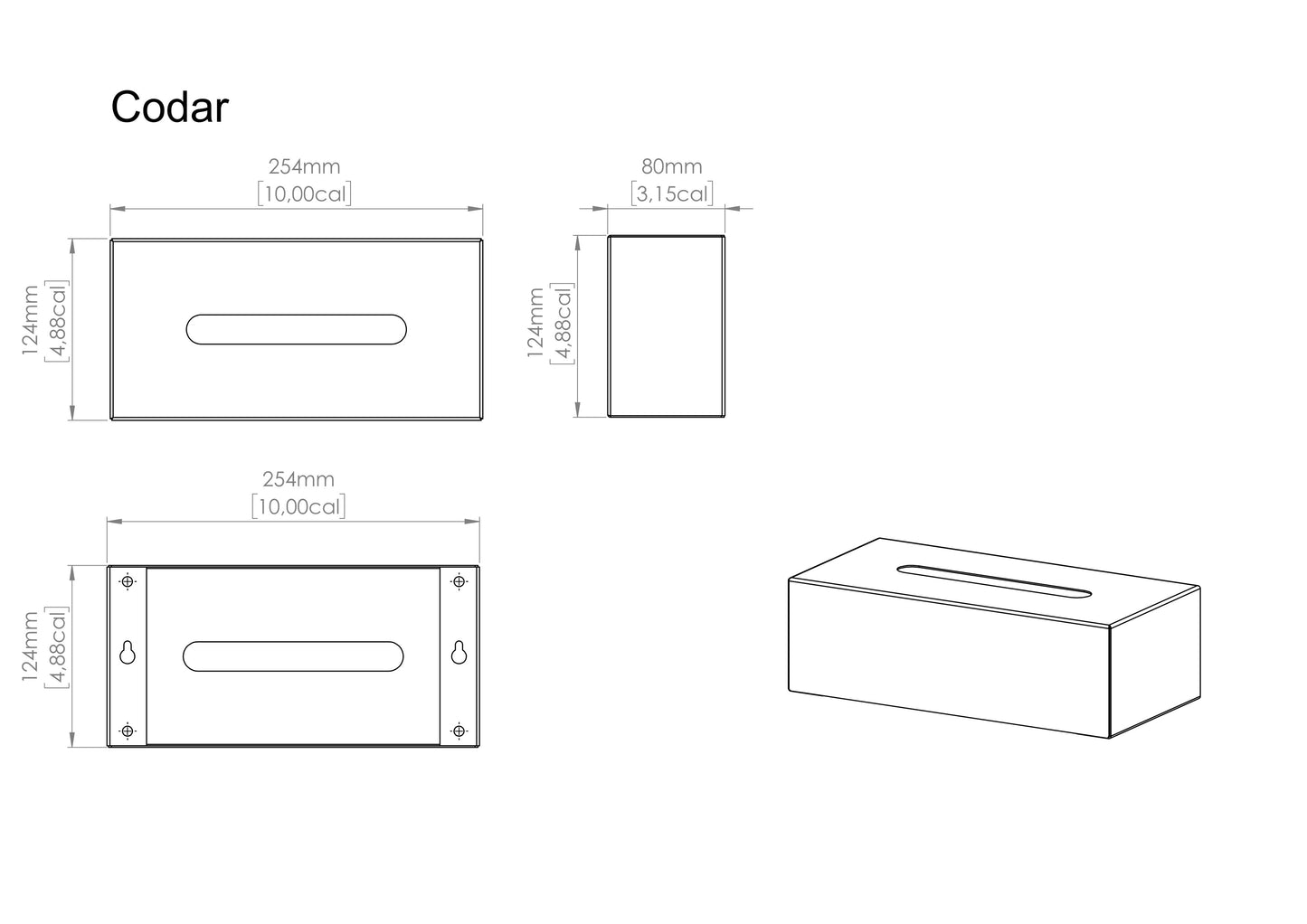Schwarzer Taschentuchspender CODAR