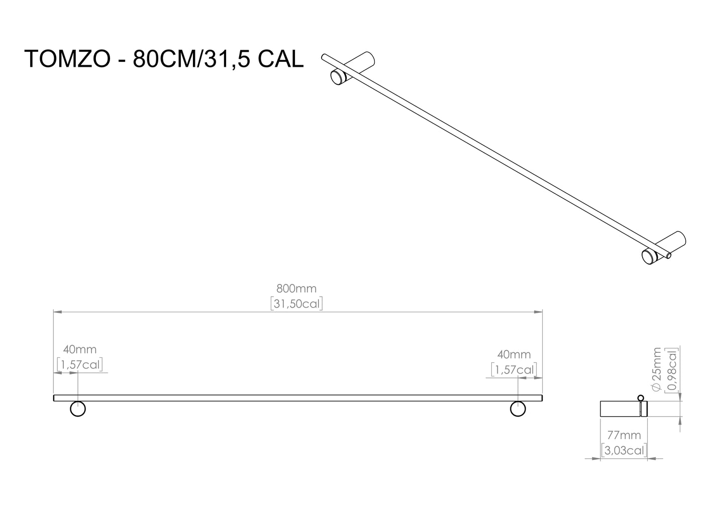 Silberner Handtuchhalter TOMZO