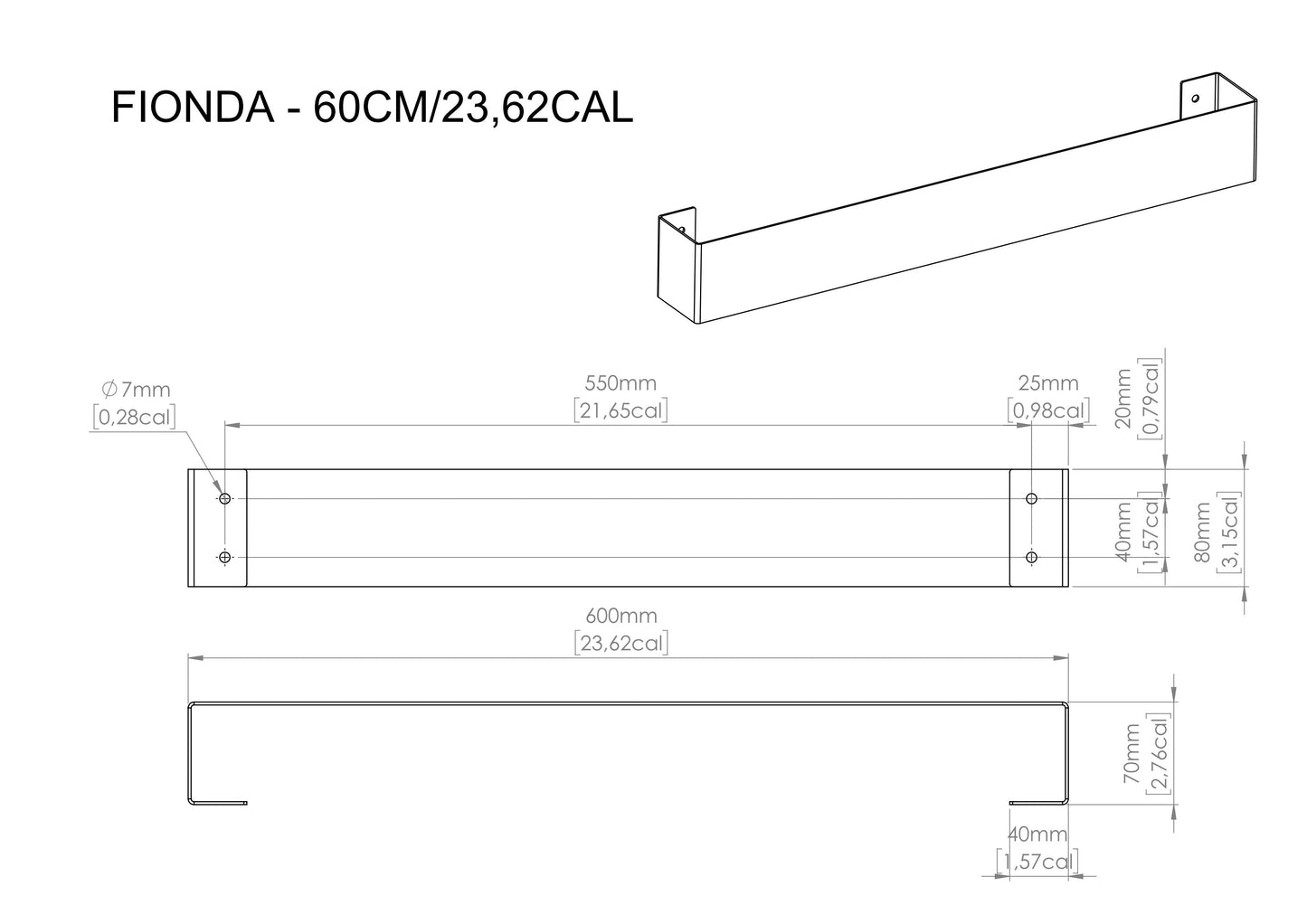 Schwarzer FIONDA Handtuchhalter