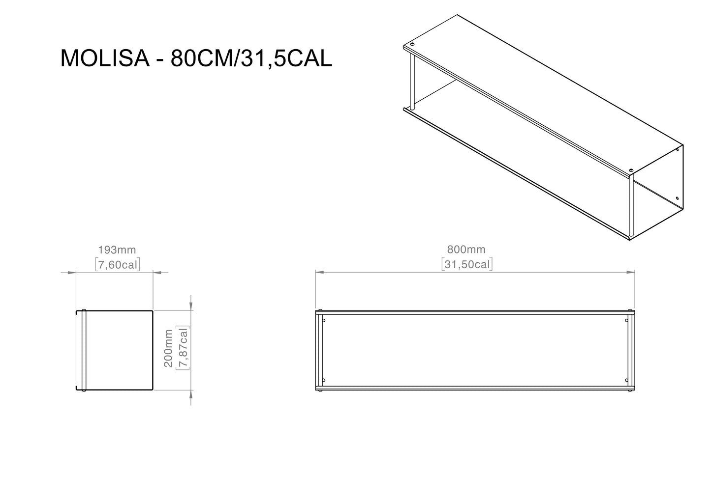 Weißes Küchenregal MOLISA