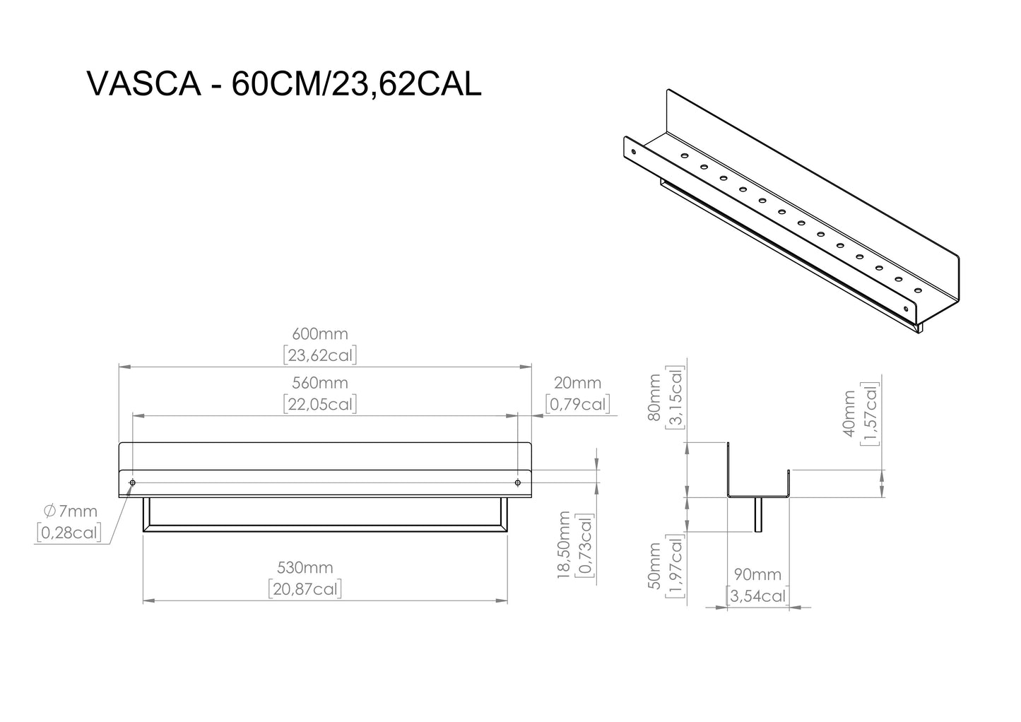 Weiße VASCA Badezimmerablage