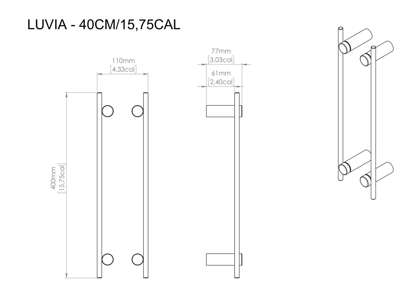 Silberne Ablage für Handtuchrollen LUVIA