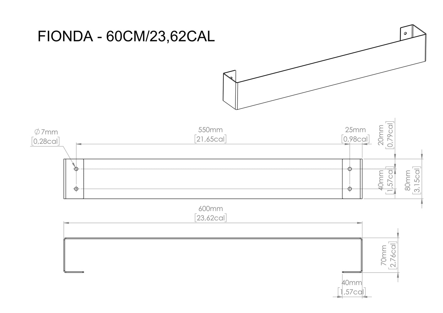 Weißer FIONDA Handtuchhalter