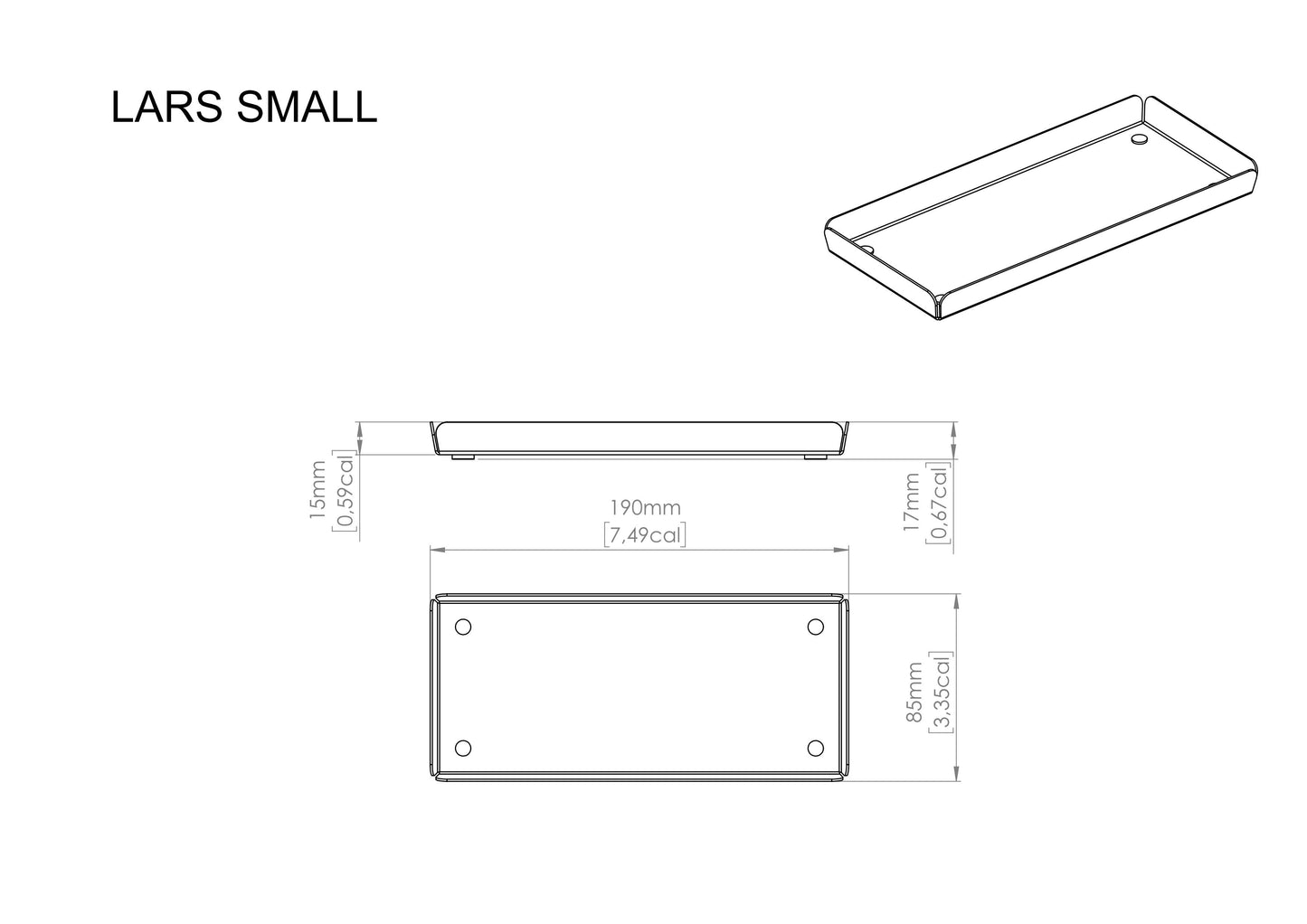 Weißes LARS SMALL Badezimmer-Tablett