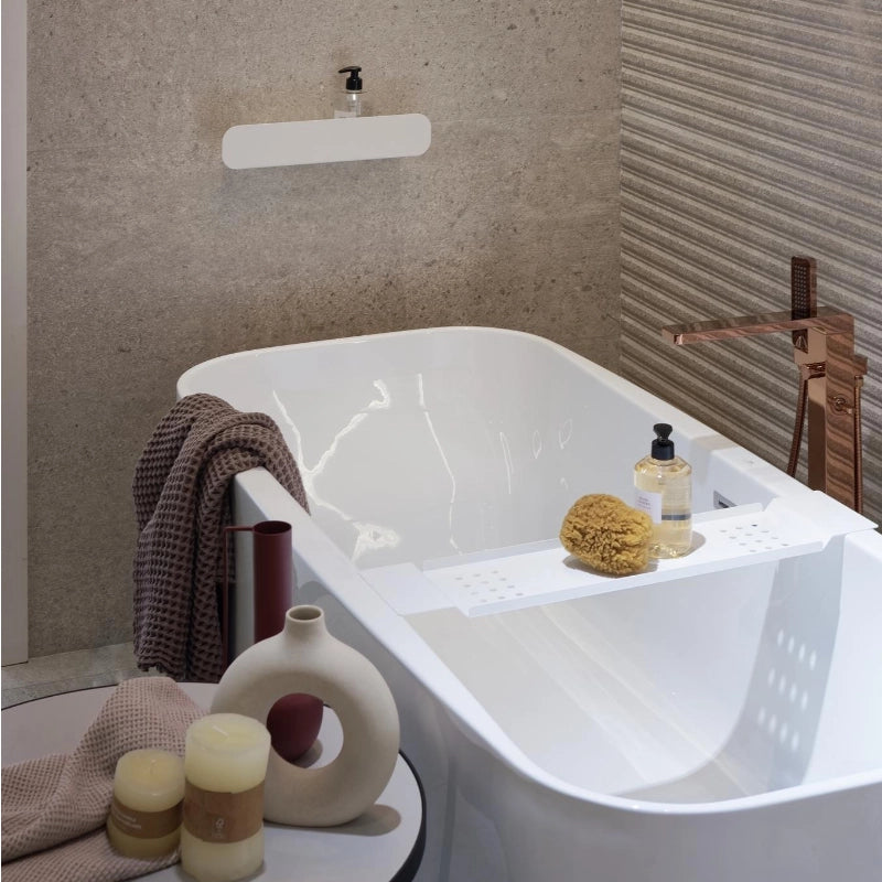 Weiße AMMOS Badewannenablage