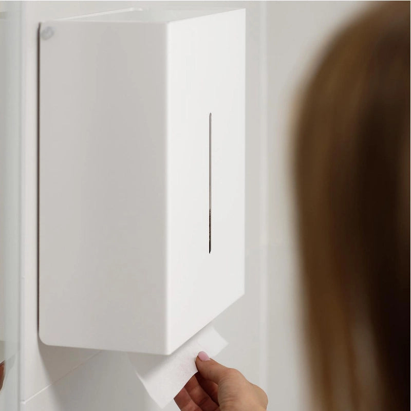 Weißer DERBO Papierhandtuchspender