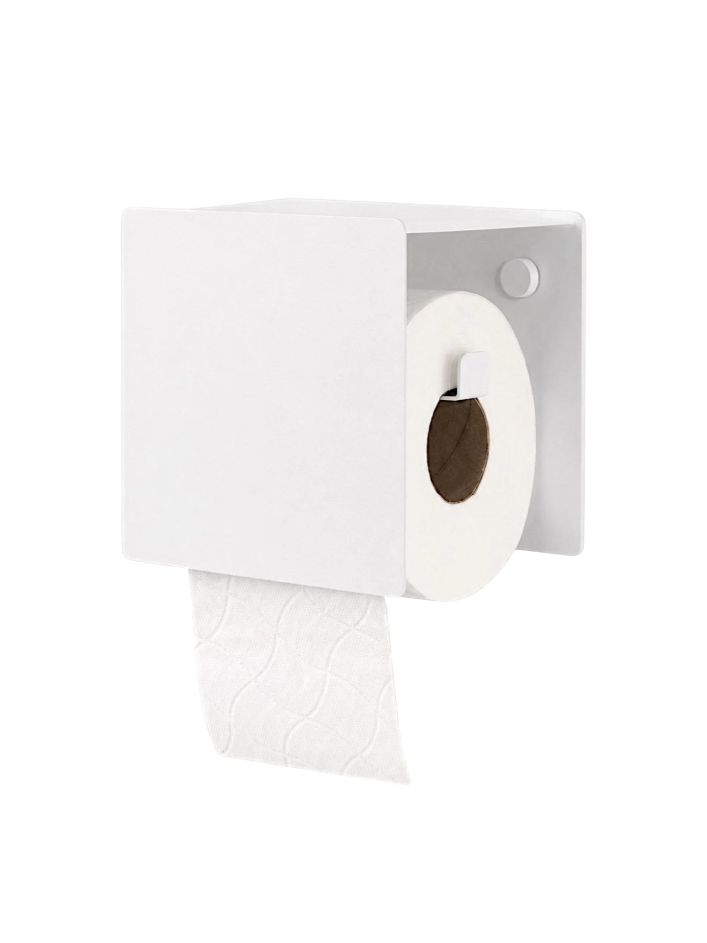 CUBO weißer Toilettenpapierhalter mit Ablage