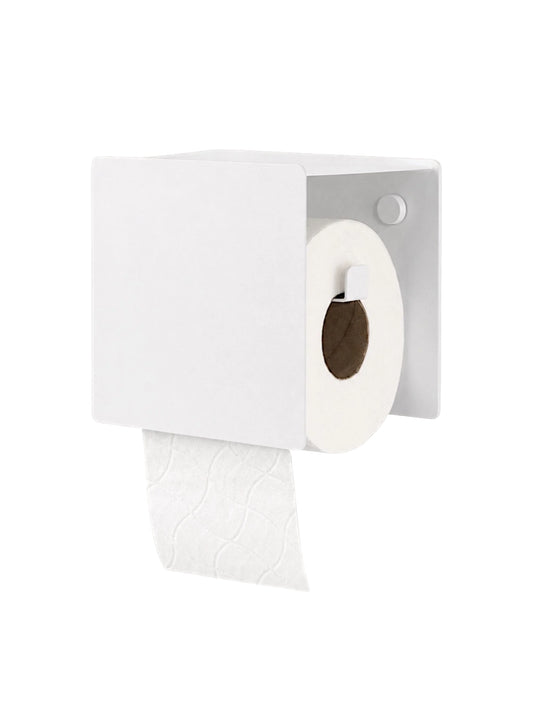 CUBO weißer Toilettenpapierhalter mit Ablage