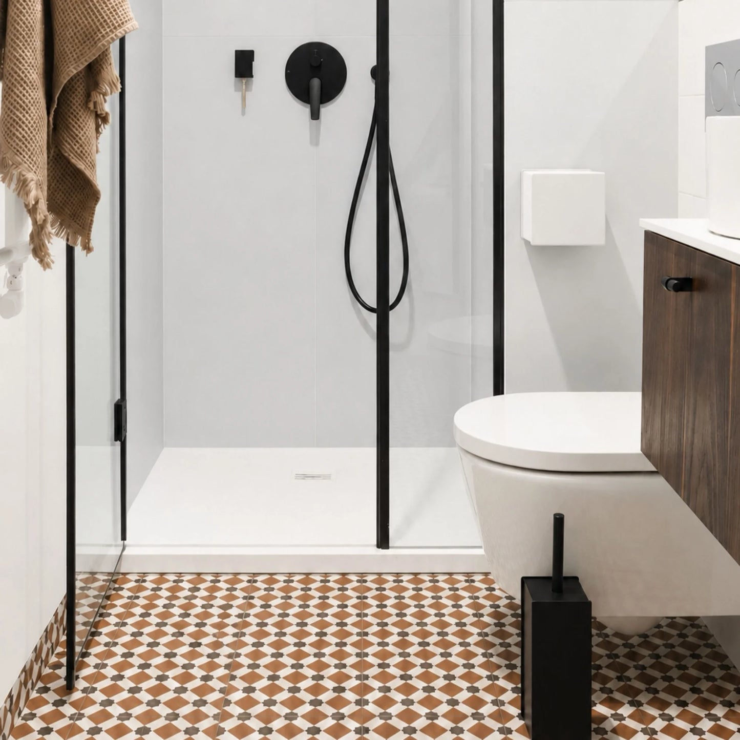 CUBO weißer Toilettenpapierhalter mit Ablage