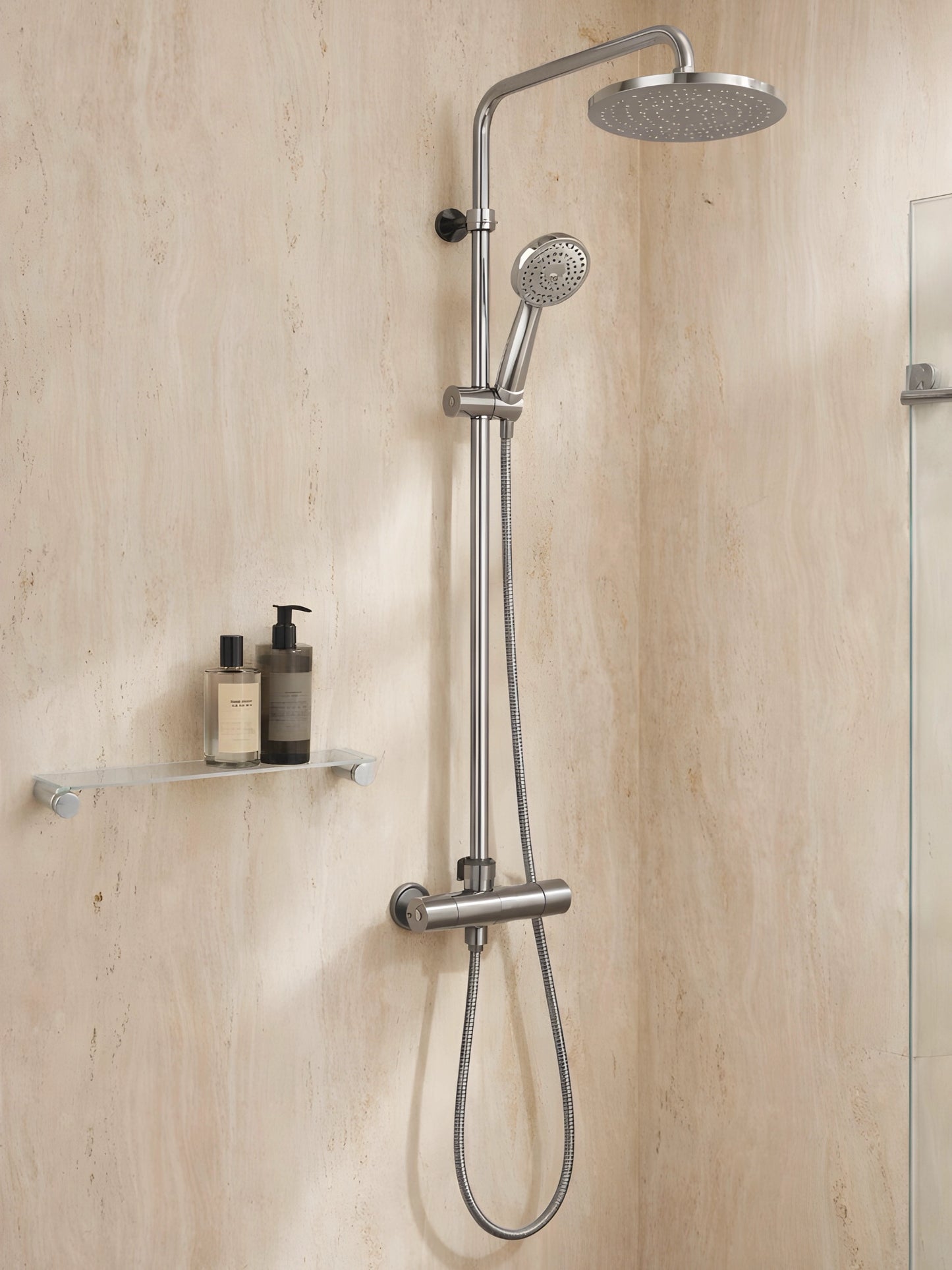Glas-Duschregal OTEA in Silber