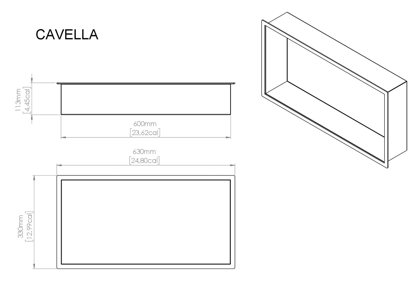 Schwarze Nischenablage CAVELLA