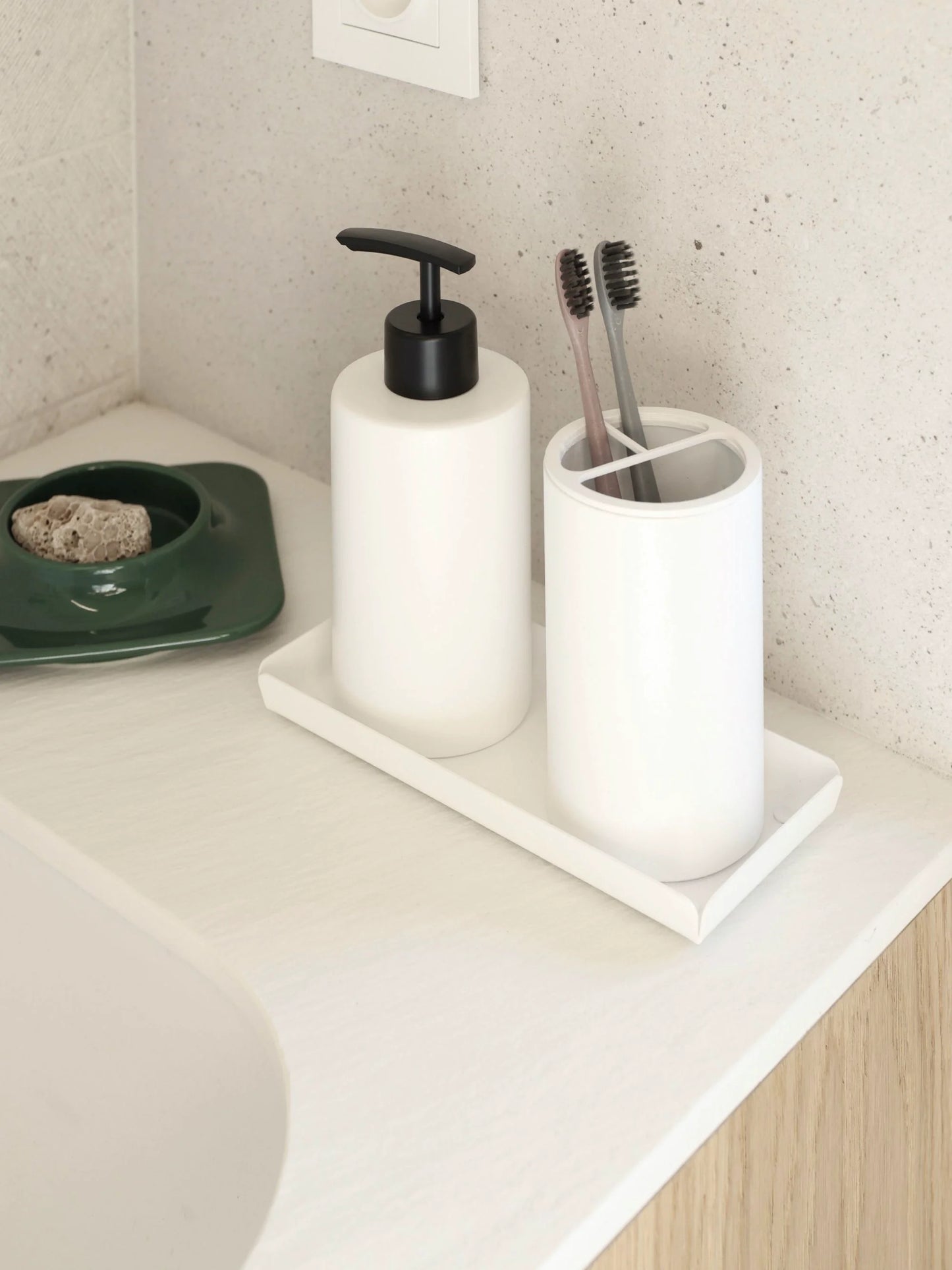 Weißes LARS SMALL Badezimmer-Tablett