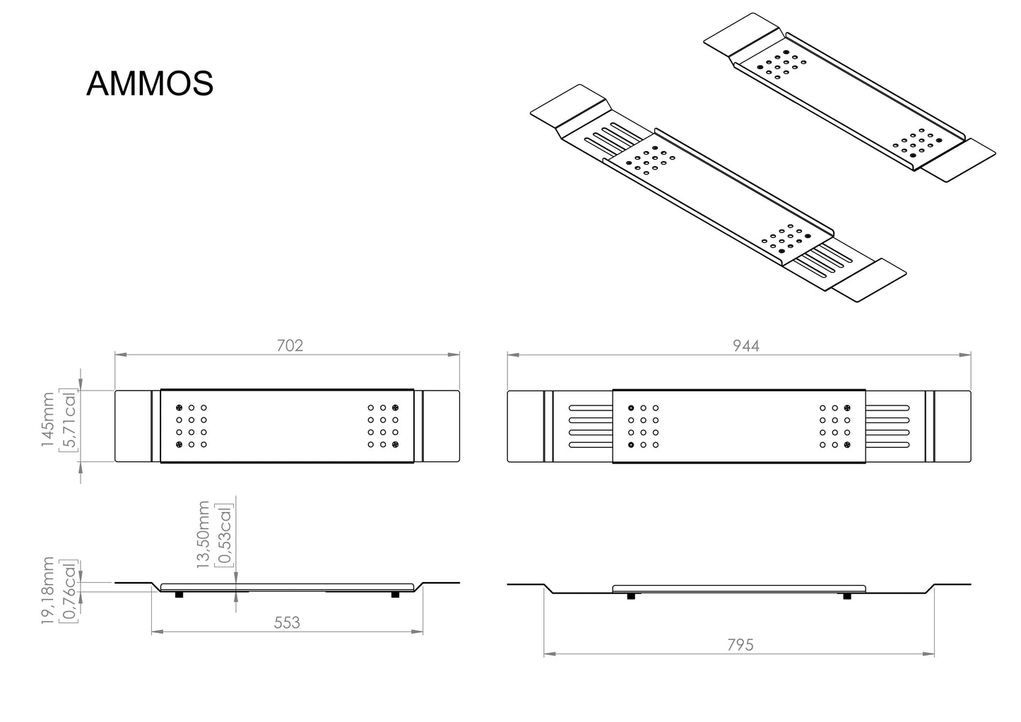 Schwarze AMMOS Badewannenablage