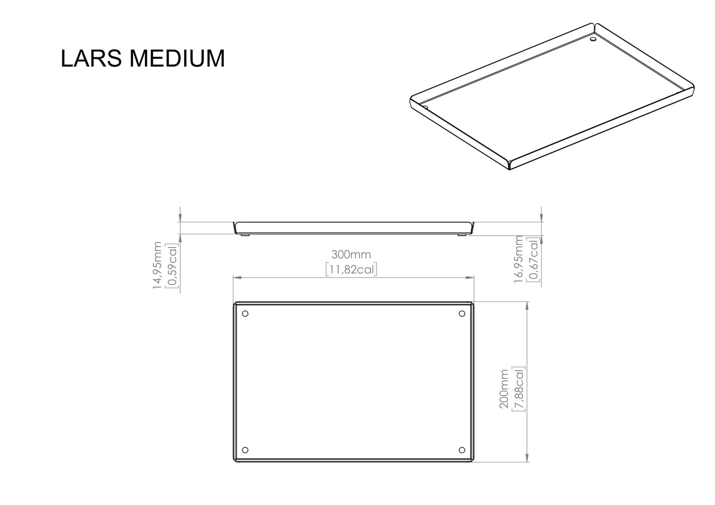 Weißes LARS MEDIUM Badezimmer-Tablett