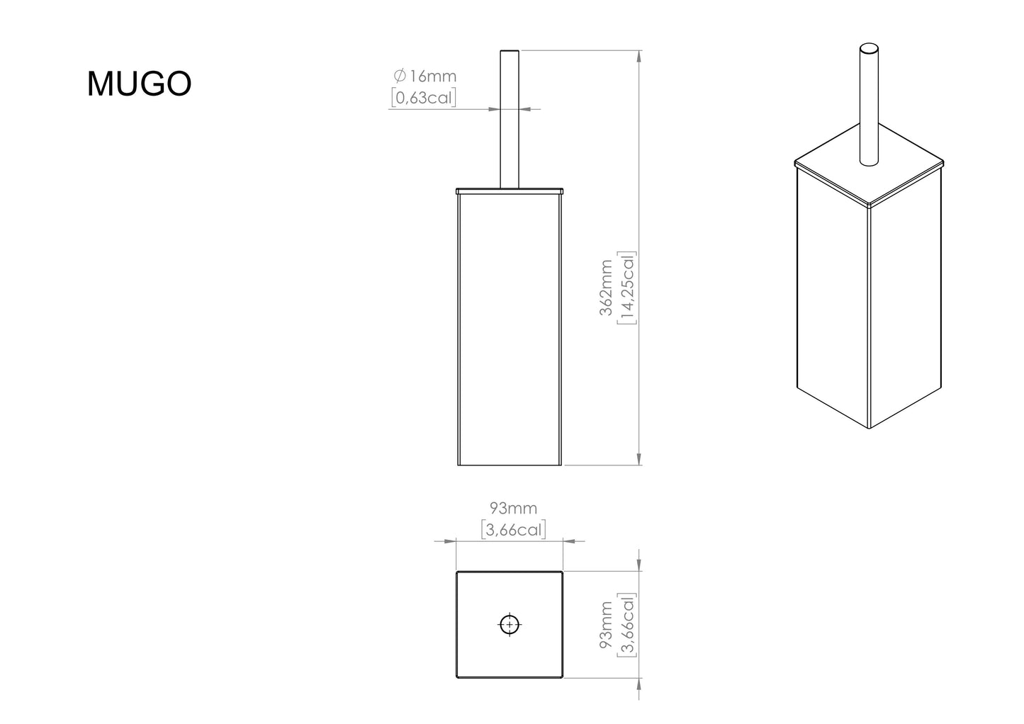 Weiße MUGO Toilettenbürste