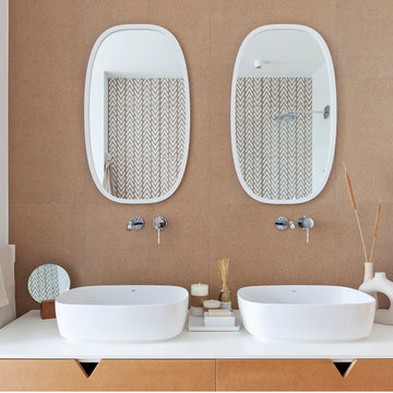 Weißes LARS MEDIUM Badezimmer-Tablett – DABSTORY