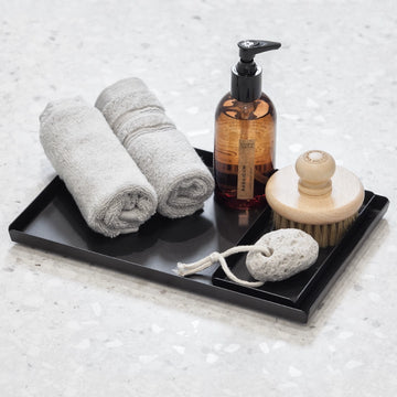 Schwarzes LARS MEDIUM Badezimmer-Tablett – DABSTORY