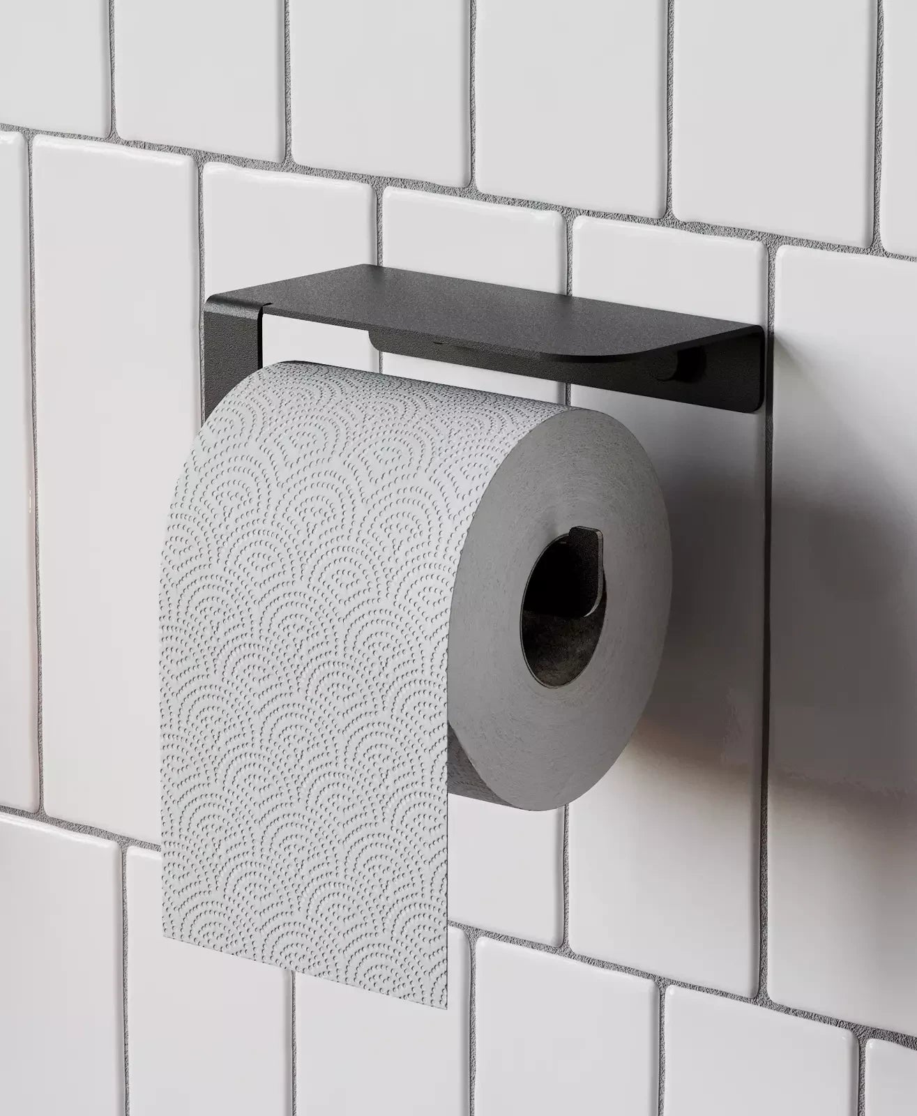 Schwarzer DIARA Toilettenpapierhalter