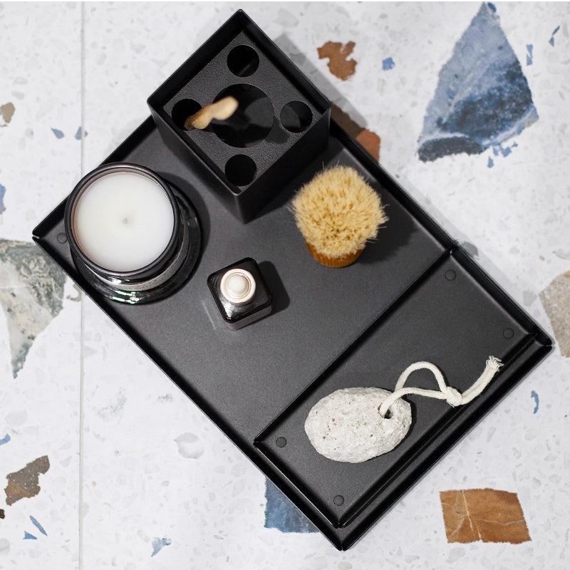Schwarzes LARS SMALL Badezimmer-Tablett