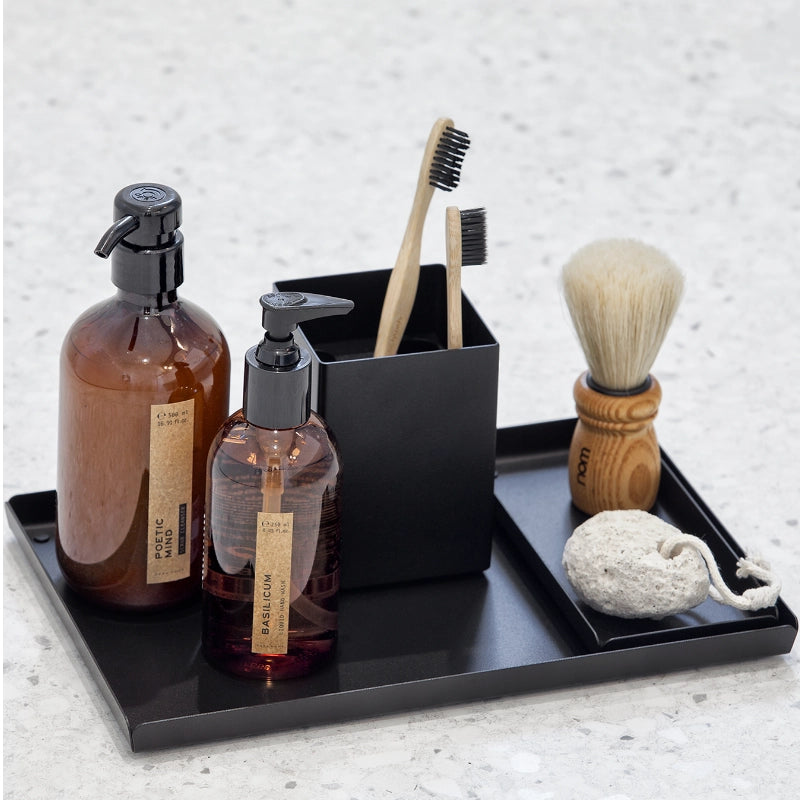 Schwarzes LARS SMALL Badezimmer-Tablett